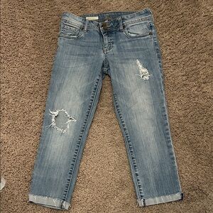 Kut from the Kloth Light Blue Distressed Ankle Jeans